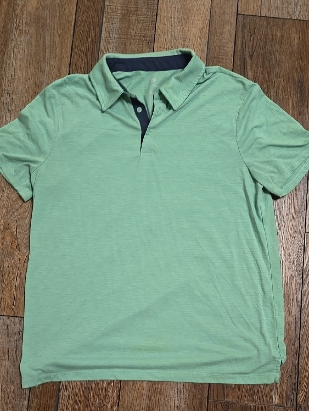all in motion Men's Green Polo with Navy Contrast Placket